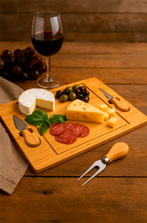 Conjunto para Queijo em Madeira 3 Peças