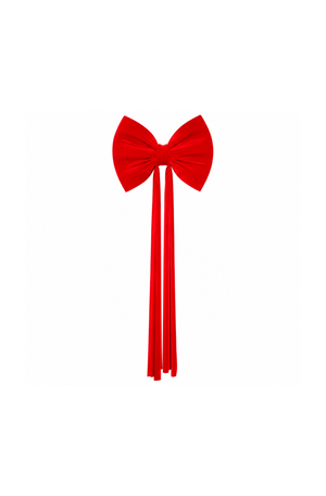 Laço Clássico Decorativo Vermelho em Poliéster 80cm
