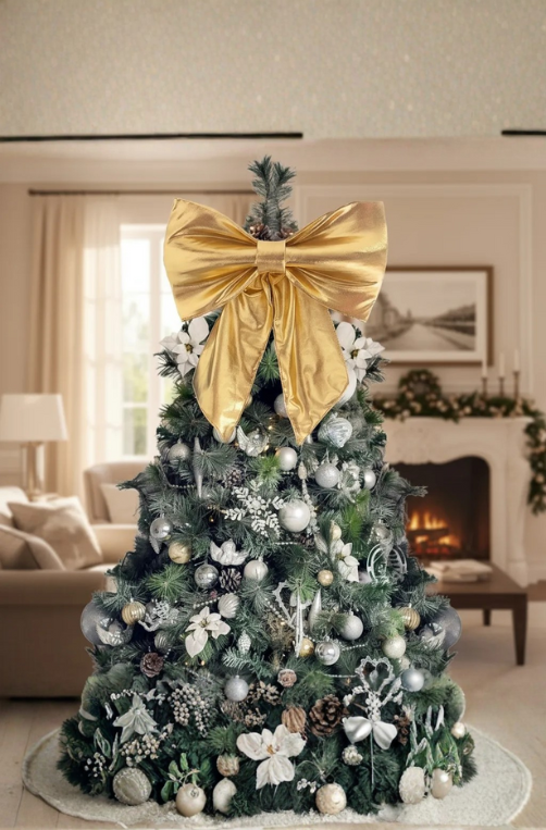 Laço Dourado Grande para Árvore de Natal
