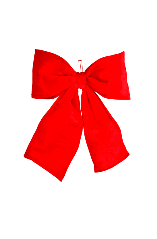 Laço Natalino Aramado Grande Vermelho em Veludo 80cm