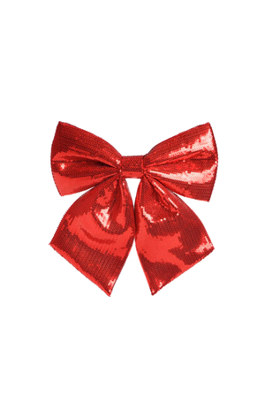 Laço Decorativo com Lantejoula Vermelho 28cm