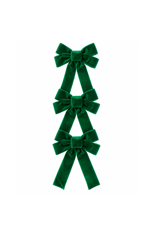 Conjunto de Laços Natalino Verde 3 Peças