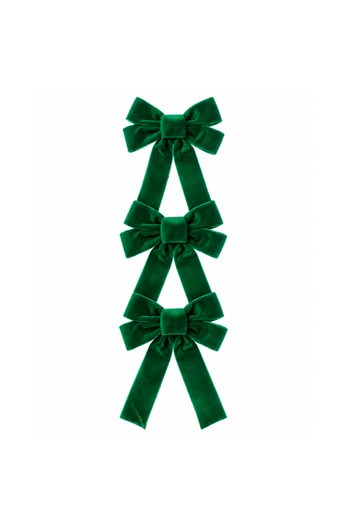 Conjunto de Laços Natalino Verde 3 Peças
