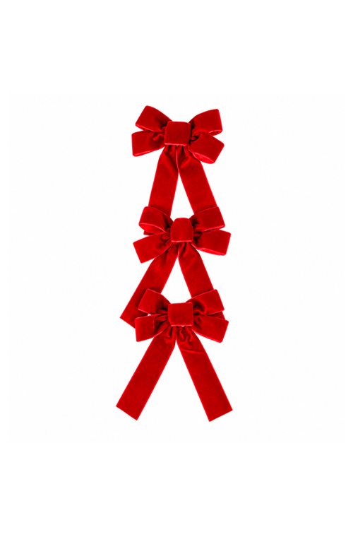 Conjunto de Laços Natalino Vermelho Bordo 3 Peças