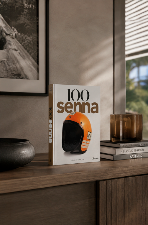 Livro Decorativo 100 Senna - Edição Especial 30 Anos Capa Capacete