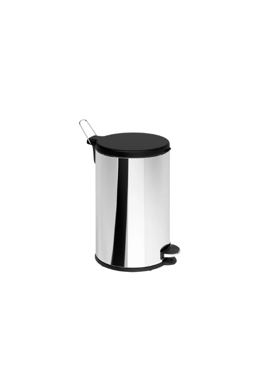 Lixeira Flat com Tampa e Pedal Aço Inoxidável 15 Litros