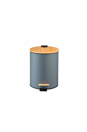 Lixeira com Pedal e Tampa em Bambu Soft Cinza 12L