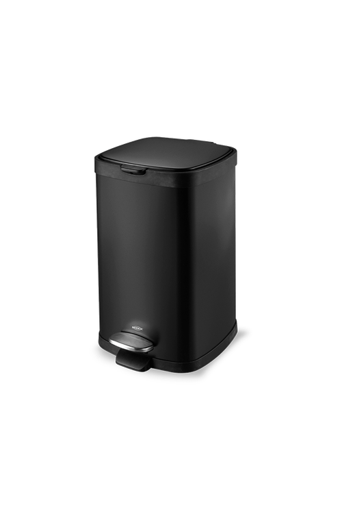 Lixeira com Pedal e Balde Frame Aço Carbono Preto 12 Litros