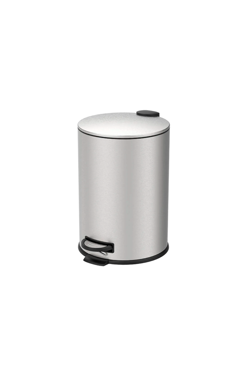 Lixeira com Pedal e Balde Spin Aço Inox Escovado 20 Litros