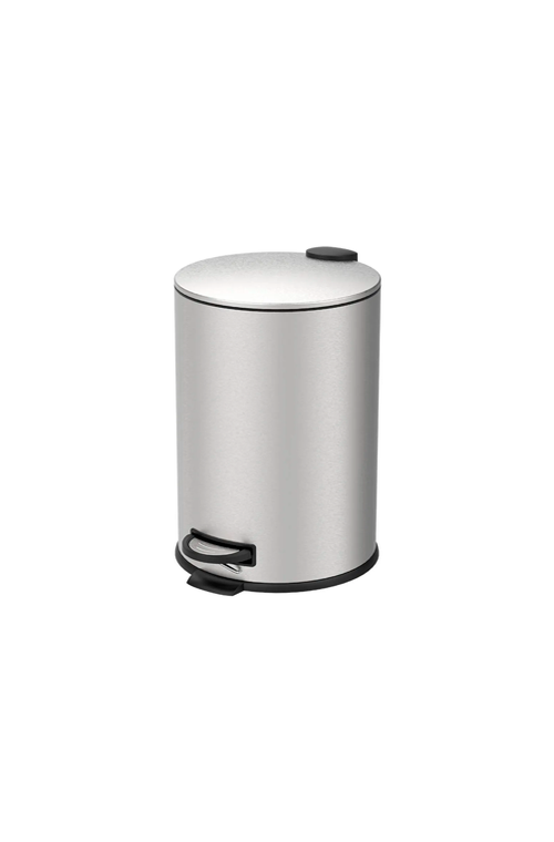 Lixeira com Pedal e Balde Spin Aço Inox Escovado 20 Litros