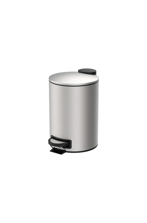 Lixeira com Pedal e Balde Spin Aço Inox Escovado 3 Litros