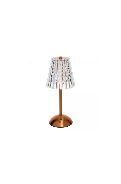 Luminária de Mesa Led 3 Tons Usb Dourada Porcelana