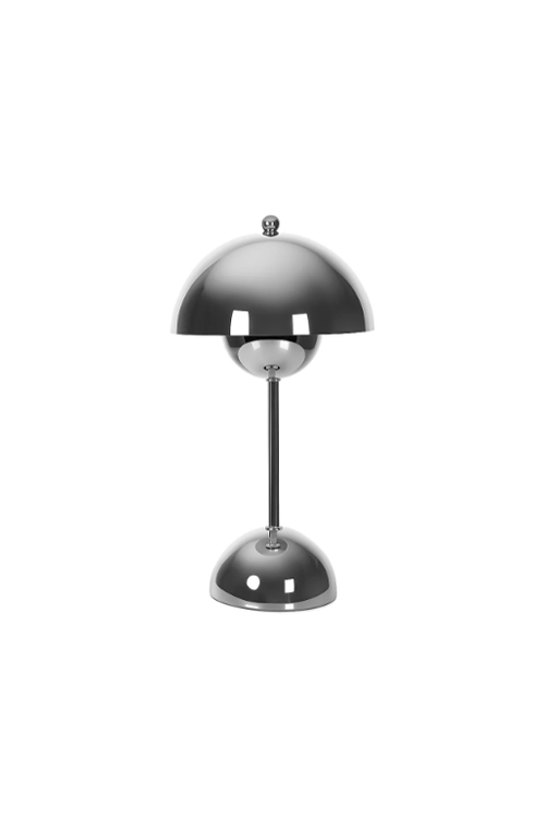 Luminária de Mesa com Led e USB Prata em Metal