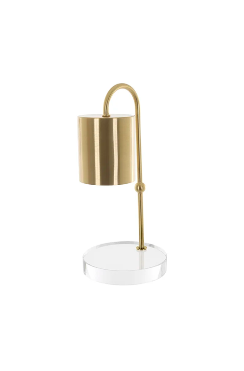 Luminária de Mesa Metal com Base de Vidro Dourado 31cm