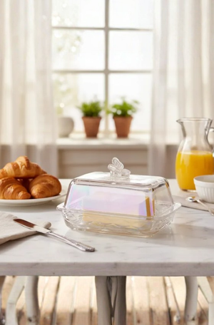 Manteigueira Bee Fruta-Cor em Vidro com Tampa