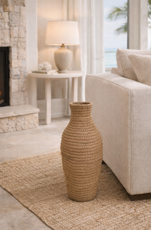 Vaso Decorativo Dunas em Fibra Natural