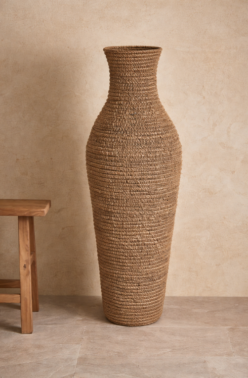 Vaso Decorativo Tall Dunas em Fibra Natural