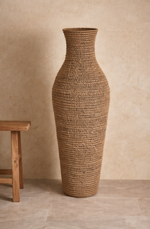 Vaso Decorativo Tall Dunas em Fibra Natural