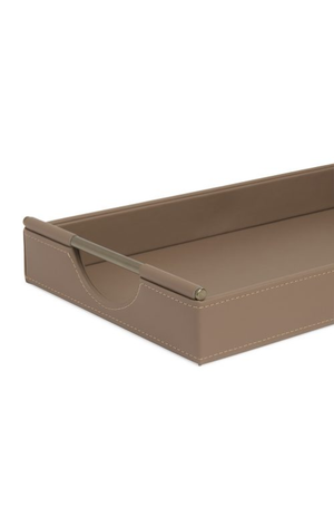 Kit 2 Bandejas Modernas Nude de MDF e Revestimento em PU