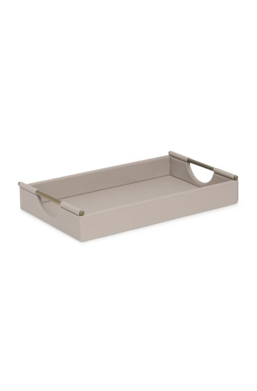 Kit 2 Bandejas Aura Nude em MDF com Revestimento em PU