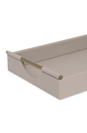 Kit 2 Bandejas Aura Nude em MDF com Revestimento em PU