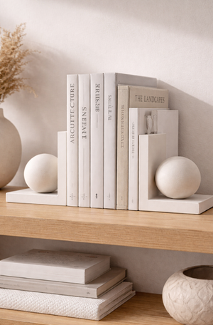 Aparador de Livro Off White em Poliresina