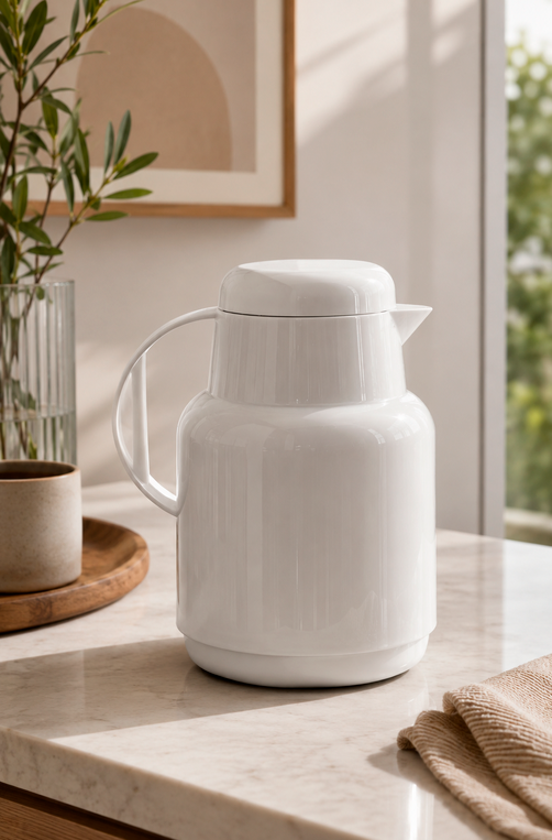 Garrafa Térmica de Plástico Basic Branca 300ml