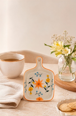 Mini Travessa Floral em Cerâmica 22cm