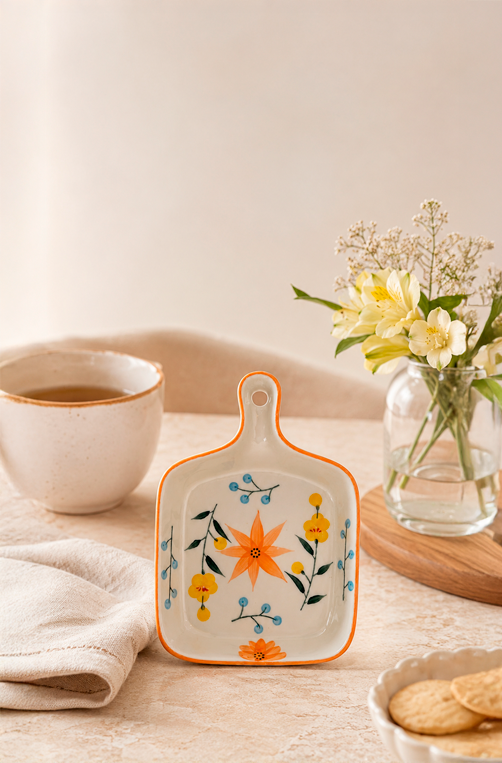 Mini Travessa Floral em Cerâmica 22cm
