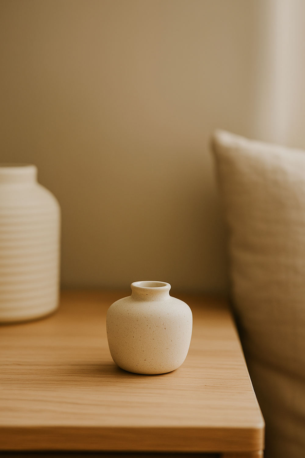 Mini Vaso Off White em Ceramica