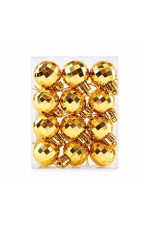 Conjunto de Bolinhas Natalina Dourada 12 Peças