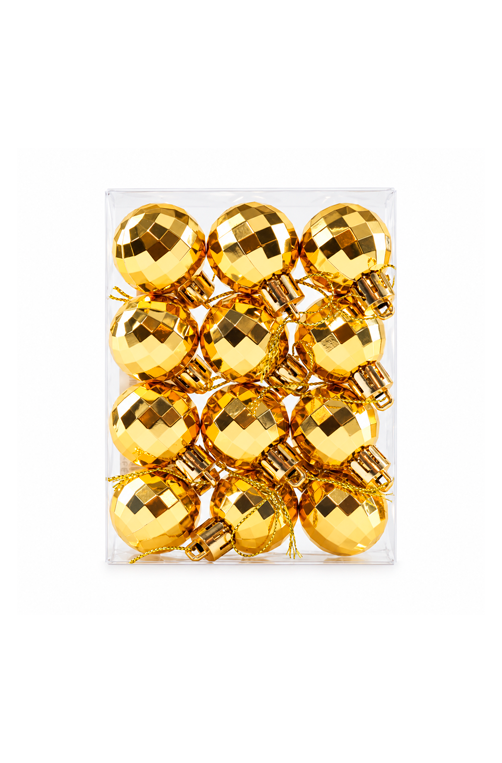 Conjunto de Bolinhas Natalina Dourada 12 Peças