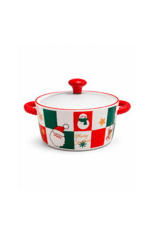 Mini Caçarola para Servir Natalina Sortida em Cerâmica