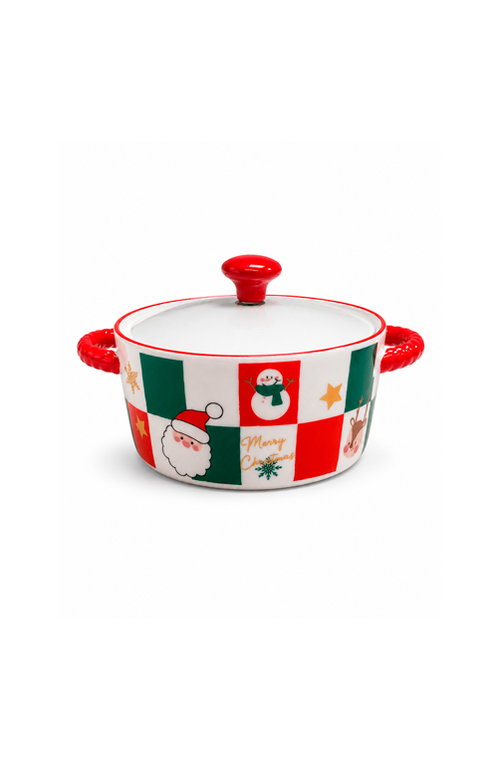 Mini Caçarola para Servir Natalina Sortida em Cerâmica