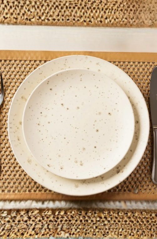 Prato de Sobremesa Mist 22cm Branco Matte Cerâmica