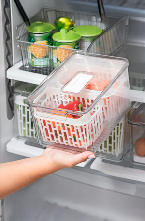Organizador de Geladeira com 2 Cestos 3,2 Litros
