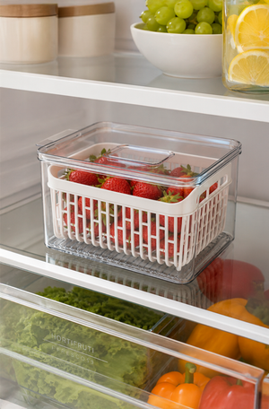 Organizador de Geladeira com Cesto Branco 3,2 Litros