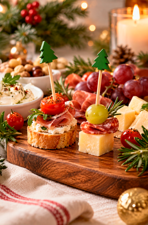 Palitos Decorativo de Aperitivos Natalino de Árvore Sortido 50 Peças