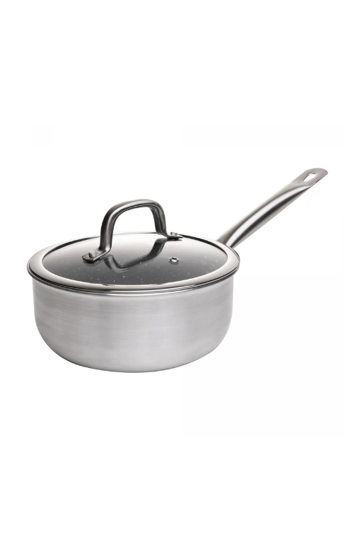 Panela de Indução com Tampa Prime Cook 18cm Cinza com Revestimento Antiaderente