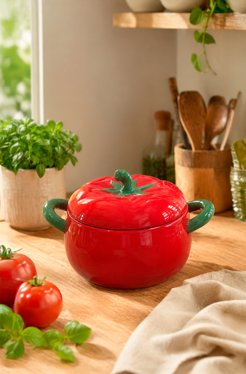 Panela de Tomate com Tampa em Ceramica 14cm