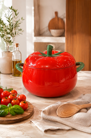 Panela de Tomate com Tampa em Cerâmica 22cm