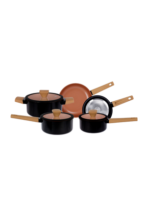 Jogo de Panelas Gourmet Preto com Revestimento Cerâmico 5 Peças