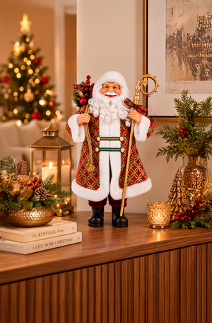 Papai Noel Decorativo com Cajado 60cm