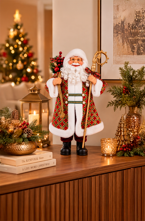 Papai Noel Decorativo com Cajado 60cm