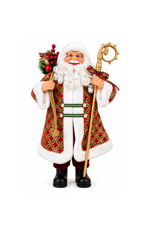 Papai Noel Decorativo com Cajado 60cm