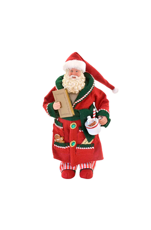 Papai Noel Decorativo Colecionável de Roupão 28cm