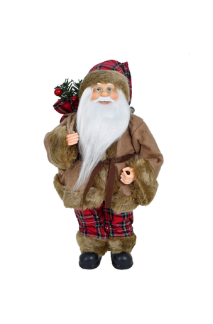 Papai Noel Decorativo de Xadrez 30cm