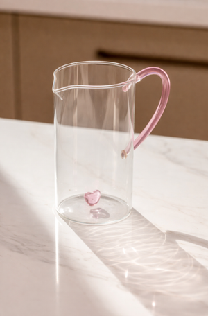 Jarra Borossilicato Pink Heart 1,350ml