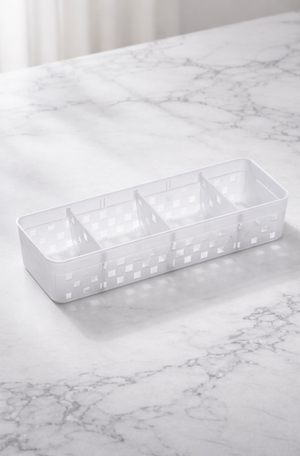 Cesto Organizador Longo Quadratta com 4 Divisórias 26cm