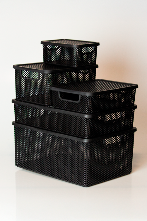 Cesto Organizador Línea com Tampa Preto